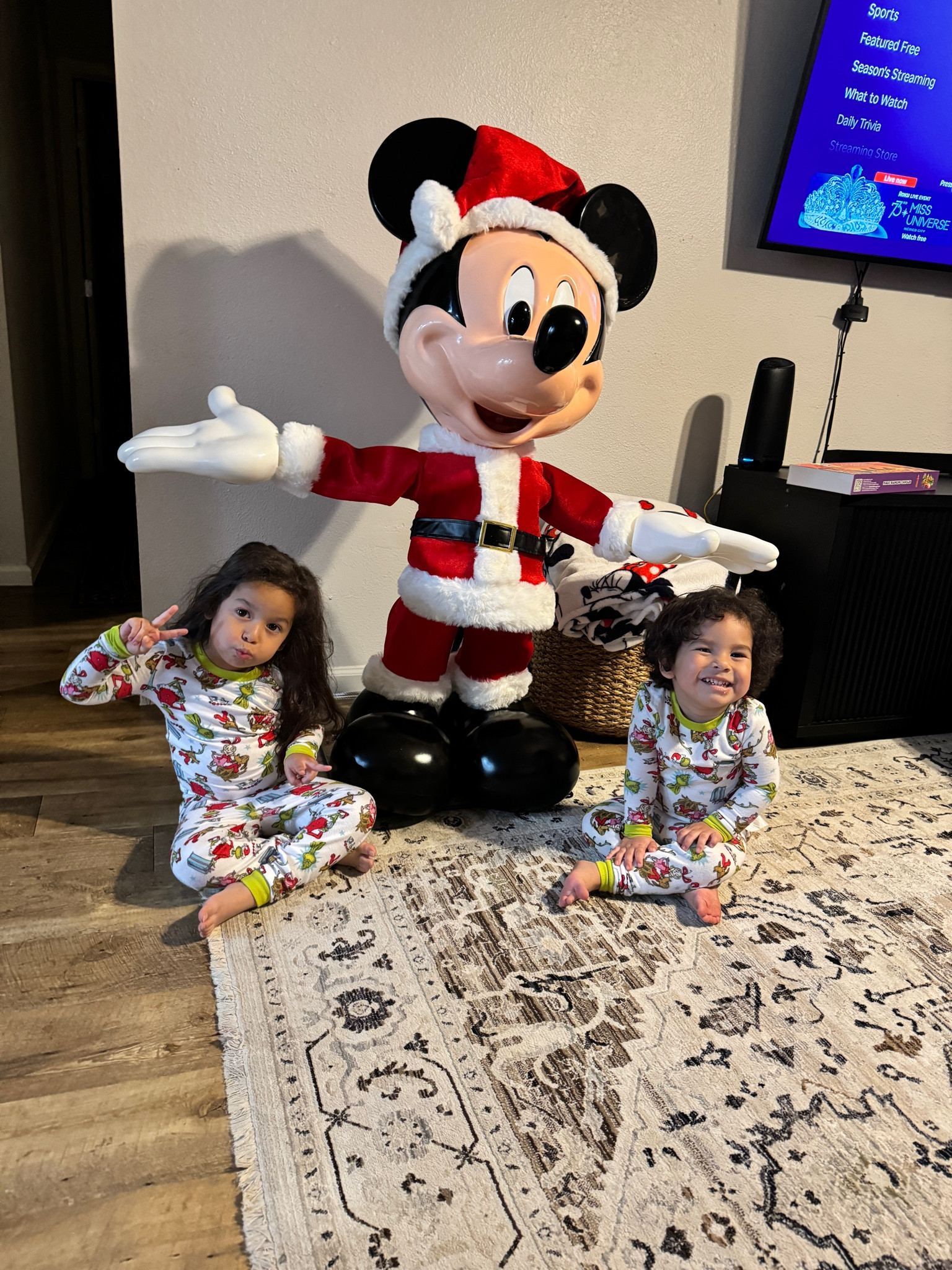 4ft Mickey Santa!! 🎅 & toddler grinch pajamas 

#LTKSeasonal #LTKFamily #LTKHome