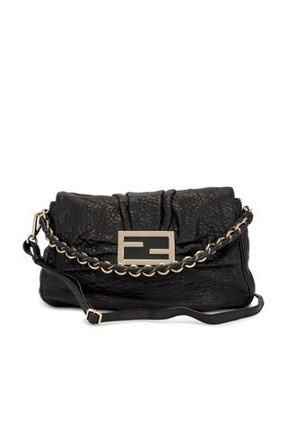 Fendi Mia Flap Shoulder Bag in Black | FWRD 