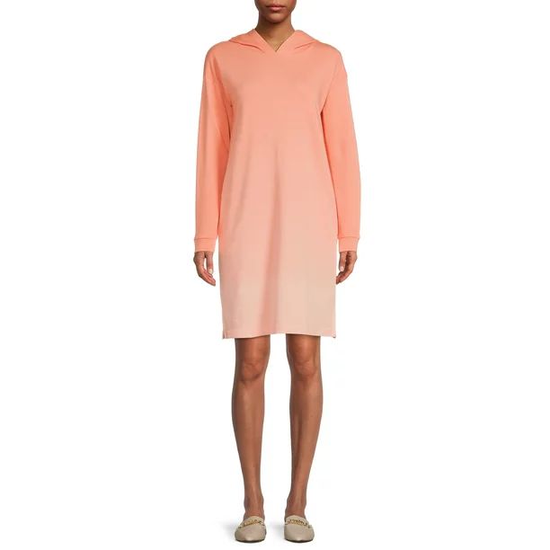 Time and Tru Women's Ombre Sweatshirt Hoodie Dress - Walmart.com | Walmart (US)
