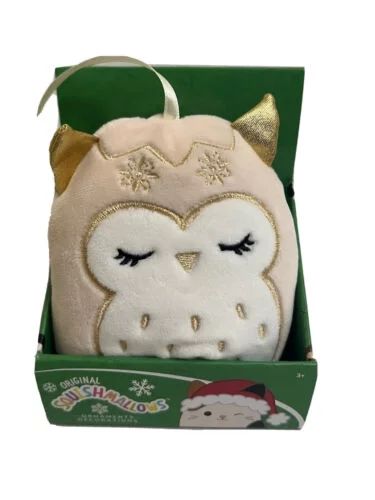 Squishmallows Christmas Ornaments 4" Vee the owl Mini Plush Doll (With Display Box) | Walmart (US)