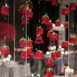 Elegant Red Rose Hanging Decor Set - 10 Artificial Roses with Transparent Silk Thread for DIY Wed... | Temu Affiliate Program
