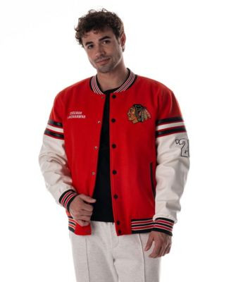 Men's and Women's Red Chicago Blackhawks Drop Shoulder Full-Snap Varsity Jacket | Macy's