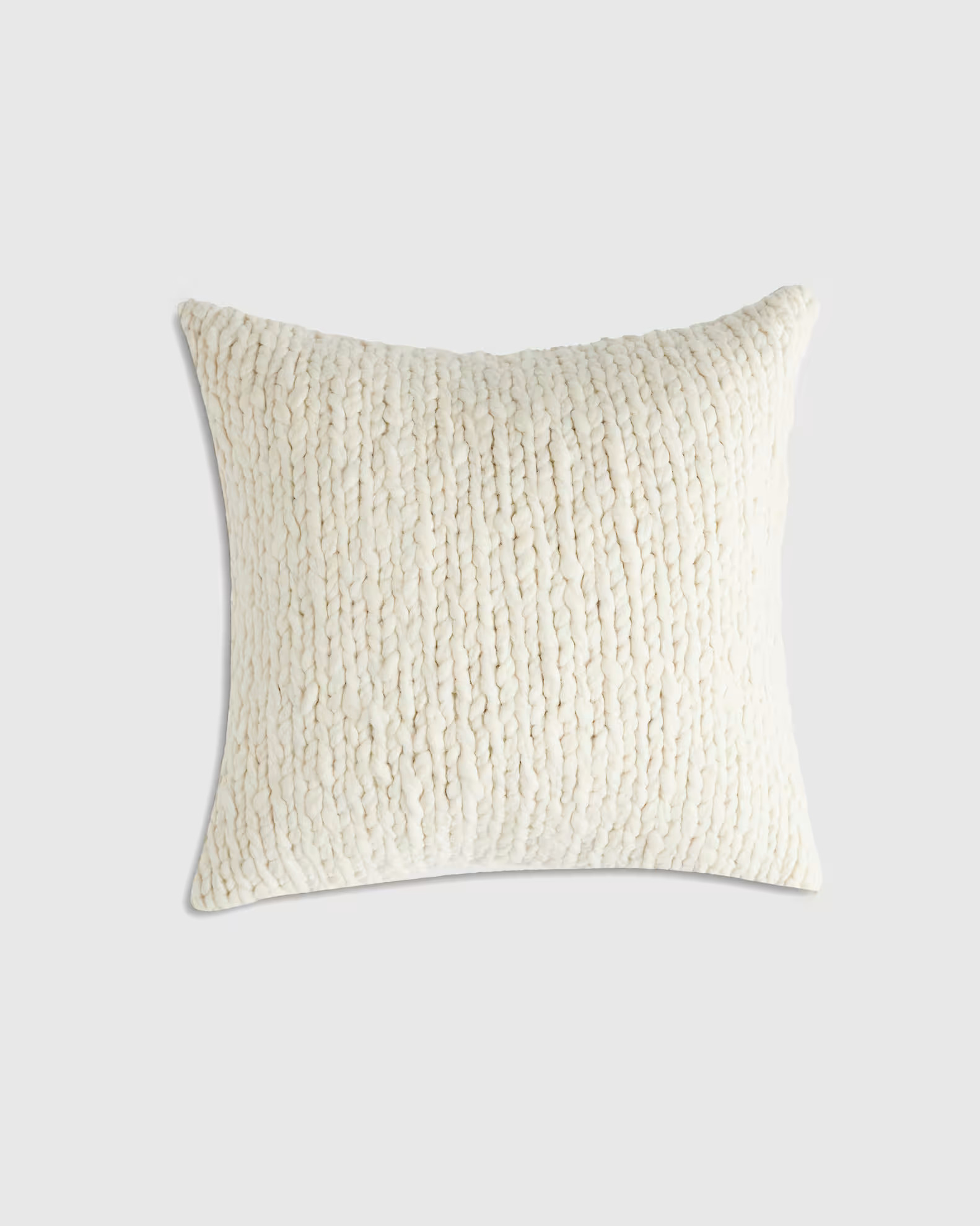 Chunky Hand Knit Wool Pillow Cover in Ivory | Quince