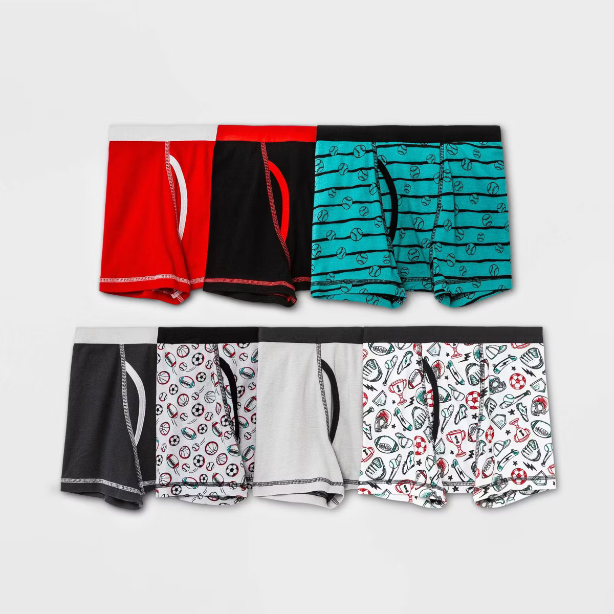 Boys' 7pk Sports Boxer Briefs - Cat & Jack™ Red | Target
