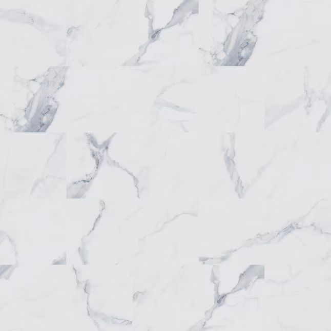 STAINMASTER Glacier Calacatta Marble 12-mil x 12-in W x 24-in L Waterproof Interlocking Luxury Vi... | Lowe's