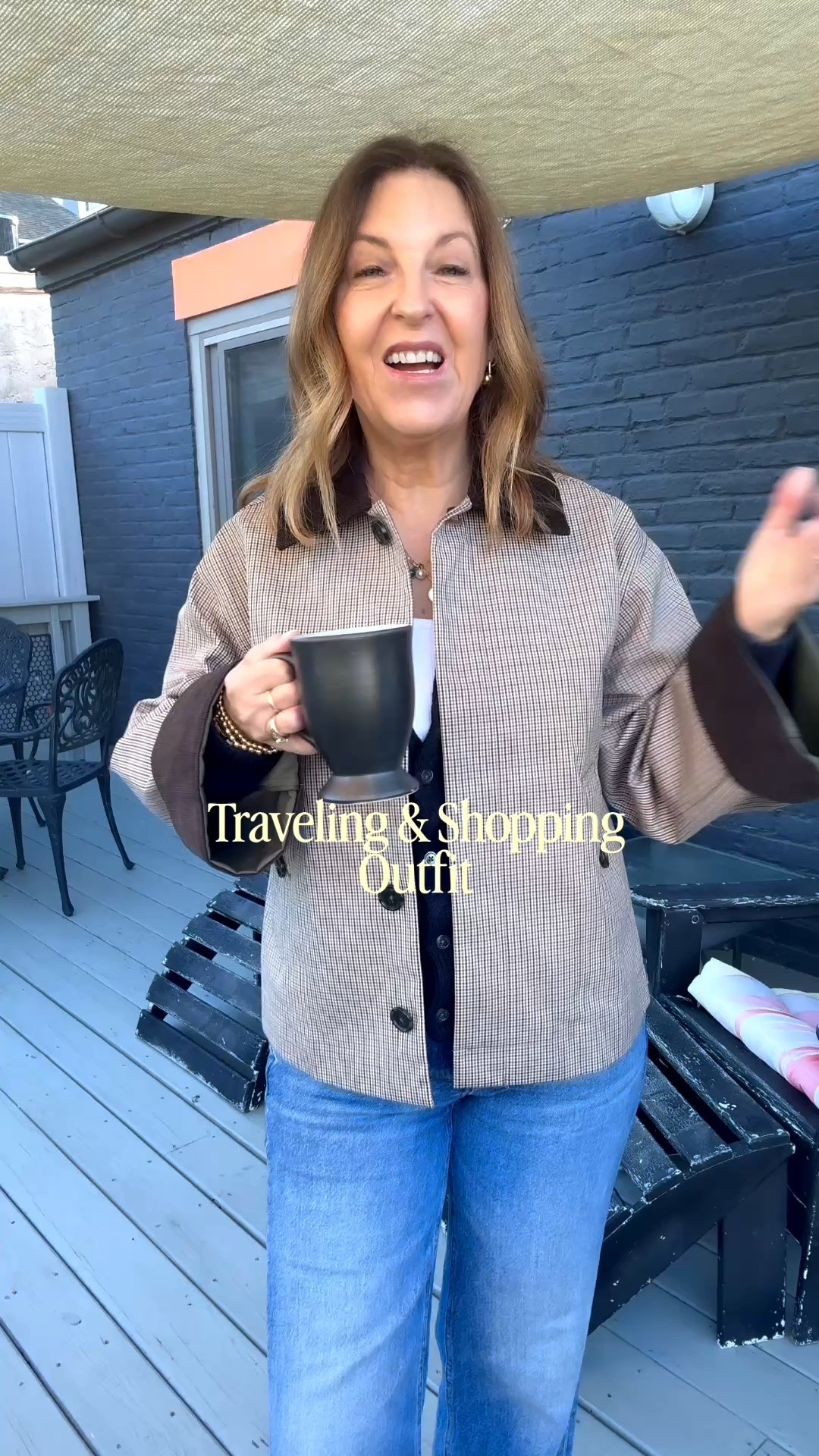 Out of office…sort of. 
I'm in Lancaster, Pennsylvania, for a small business retreat with a wonderful group of women I've gotten to know through Zoom-but this is the first time we are meeting IRL. 

We're spending time talking about our businesses, learning from our coach and each other, and figuring out how to use social media to better our businesses and have work-life balance. #goals

Today, a few of us went to art galleries, the central market, and many cute little shops. 

✨J.Crew is having their 30% off Friends & Family Event. So many items I love are on sale. 

My jacket fits big; size down.  I'm wearing XXS (not on sale). 
Jeans run tts. Love the style and fit of the AYR Secret Sauce jeans, wash is Stocked and I'm wearing S26.