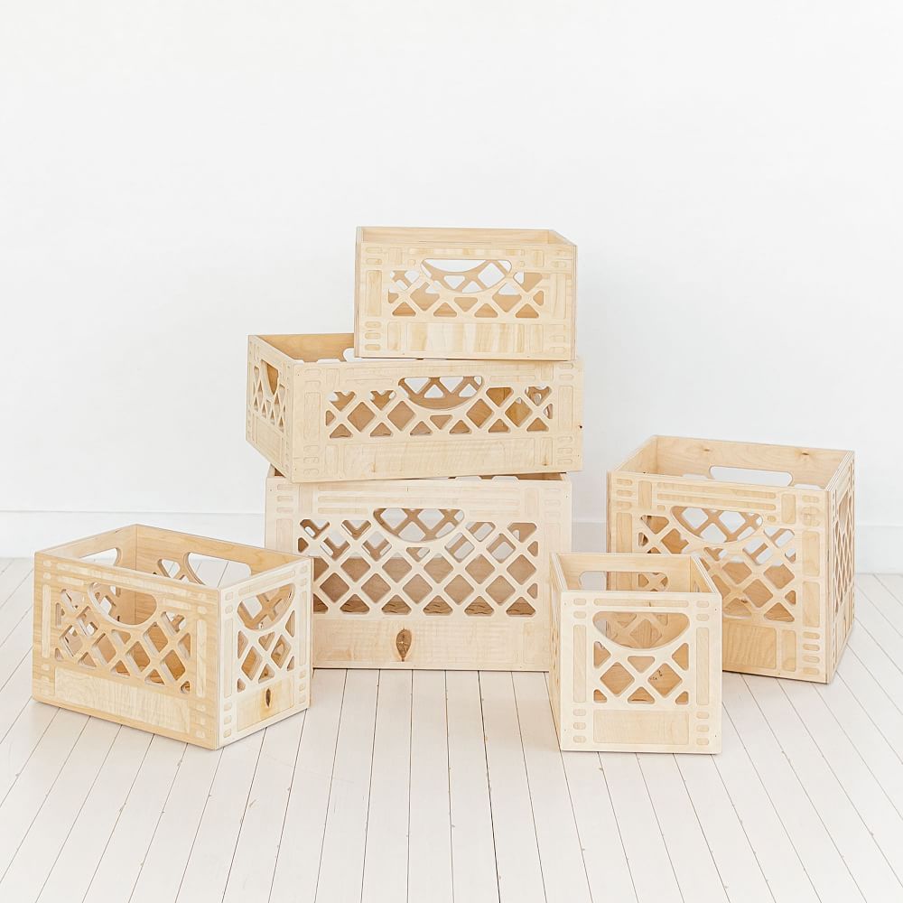 Wooden Milk Crate, Standard Long | West Elm (US)