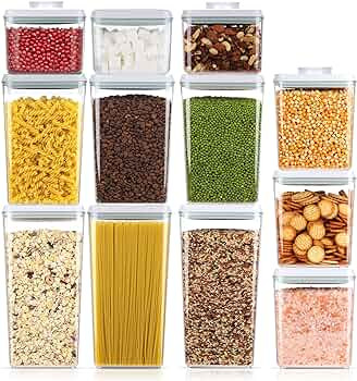 Melovom 12 Pcs Pop Container Set, Airtight Food Storage Container with Lids for Kitchen Pantry Or... | Amazon (US)