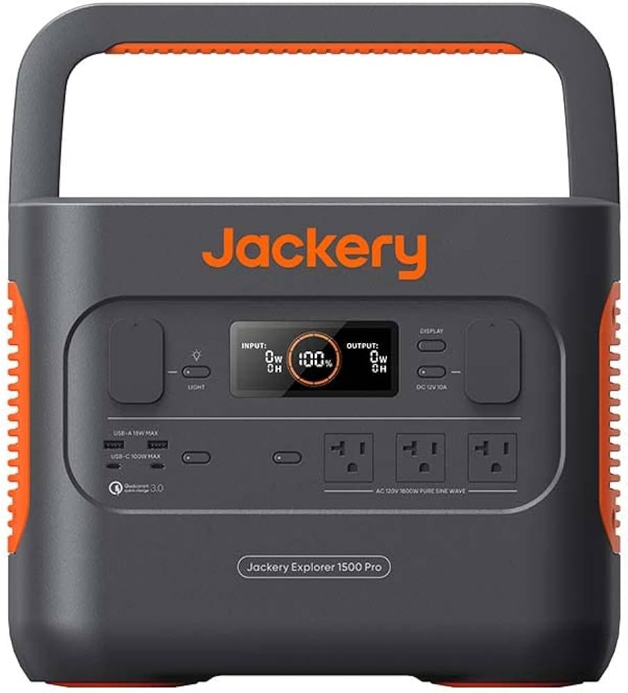 Jackery Explorer 1500 Pro Portable Power Station, Solar Generator with 1512Wh, 2x100W PD Ports, 2... | Amazon (US)