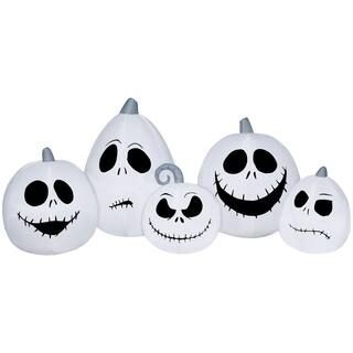 3.5 ft. Tall Airblown-Jack Skellington White Pumpkin Faces-Collection Scene-Disney | The Home Depot