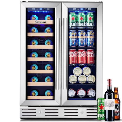 Kalamera 24 inch Wine and Beverage Refrigerator, Dual Zone Wine Fridge | Amazon (US)