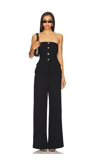 Amanda Uprichard Yadira Jumpsuit in Black. - size S | Revolve Clothing (Global)