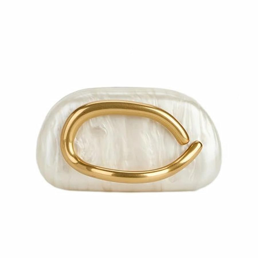 Women Acrylic Clutch Box Metal Handle Evening Bag Trendy Ladies Shoulder Crossbody Purse for Wedd... | Amazon (US)