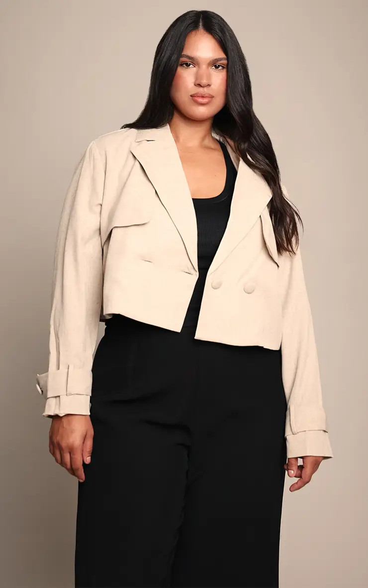 Plus Stone Short Trench | PrettyLittleThing US