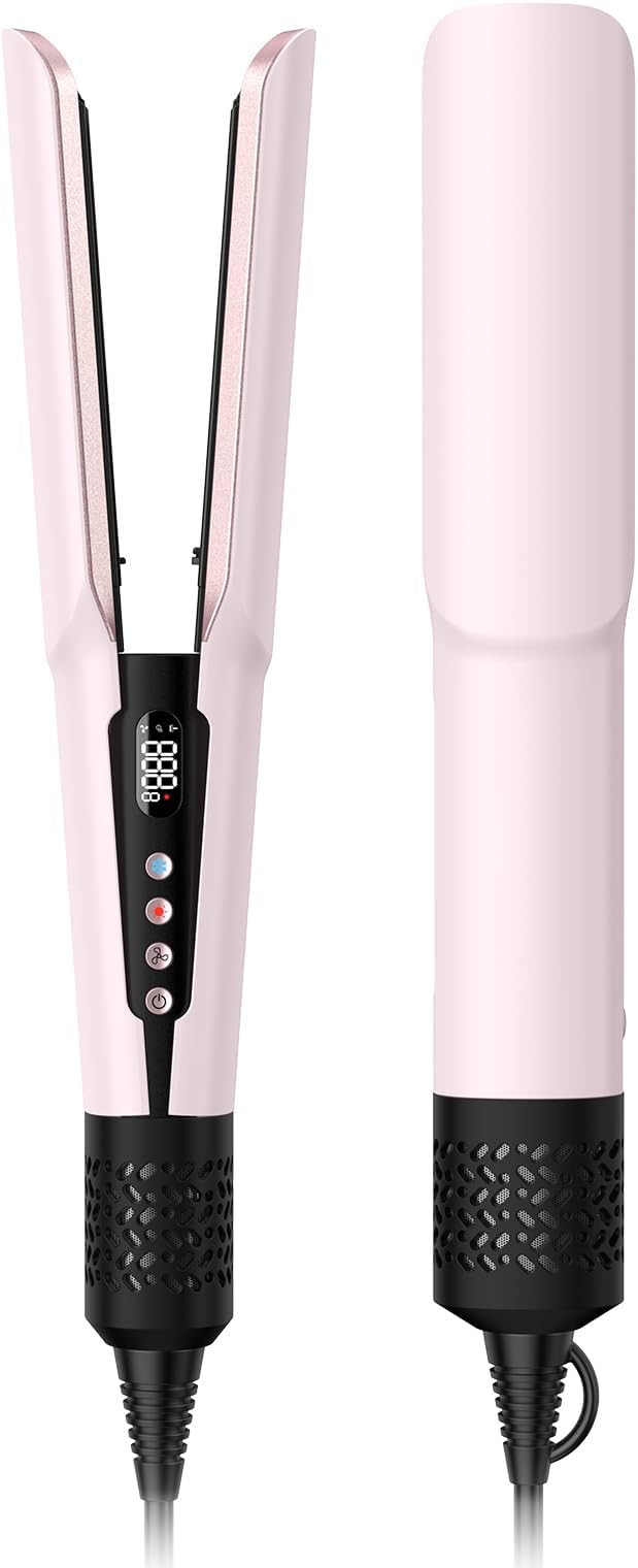 Slopehill 2-in-1 Hair Straightener and Blow Dryer, Professional Hair Styling Tool, Pink | Amazon (US)