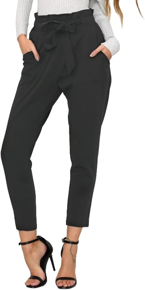 BerryGo Women's Casual Loose High Waist Stretchy Skinny Slim Long Pants | Amazon (US)