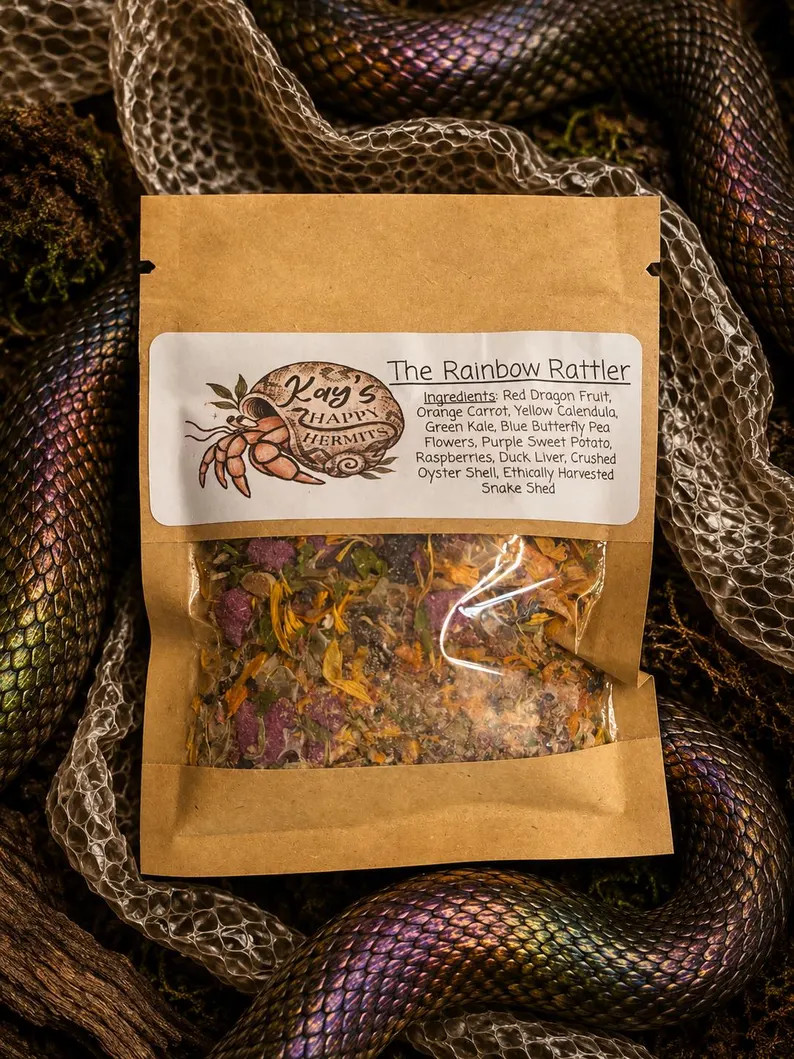 The Rainbow Rattler - Complete blend for hermit crabs w/ ethically sourced snake shed | Etsy (Global)