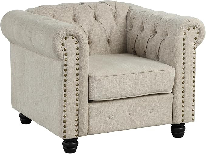 Morden Fort Chair for Living Room, Chair Chesterfield No Sagging, Living Room Chairs 24'' Comfy S... | Amazon (US)