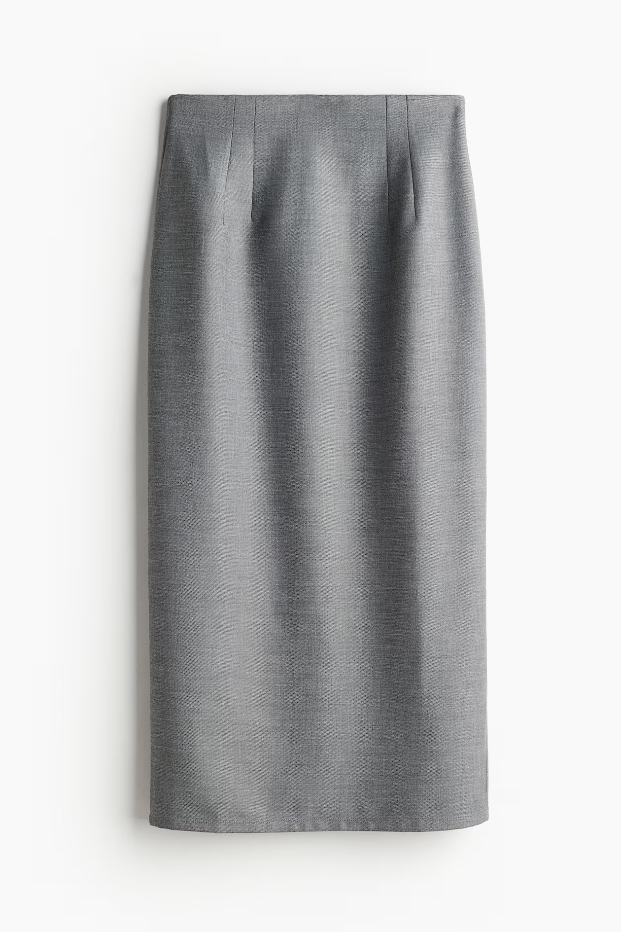 Falda de tubo - Talle alto - Midi - Gris jaspeado - MUJER | H&M ES | H&M (FR, IT, ES, PT, BE)