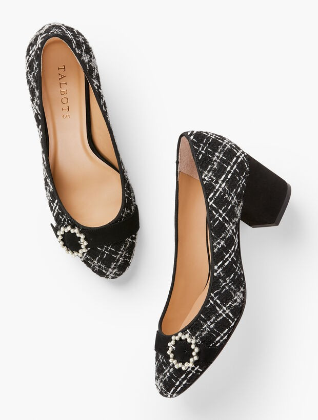 Isa Bow Tinsel Bouclé Pumps | Talbots
