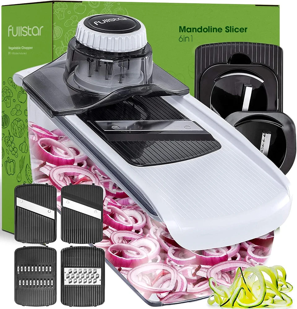 Fullstar 6-in-1 Mandoline Slicer For Kitchen, Cheese Grater, Vegetable Spiralizer and Veggie Slic... | Amazon (US)