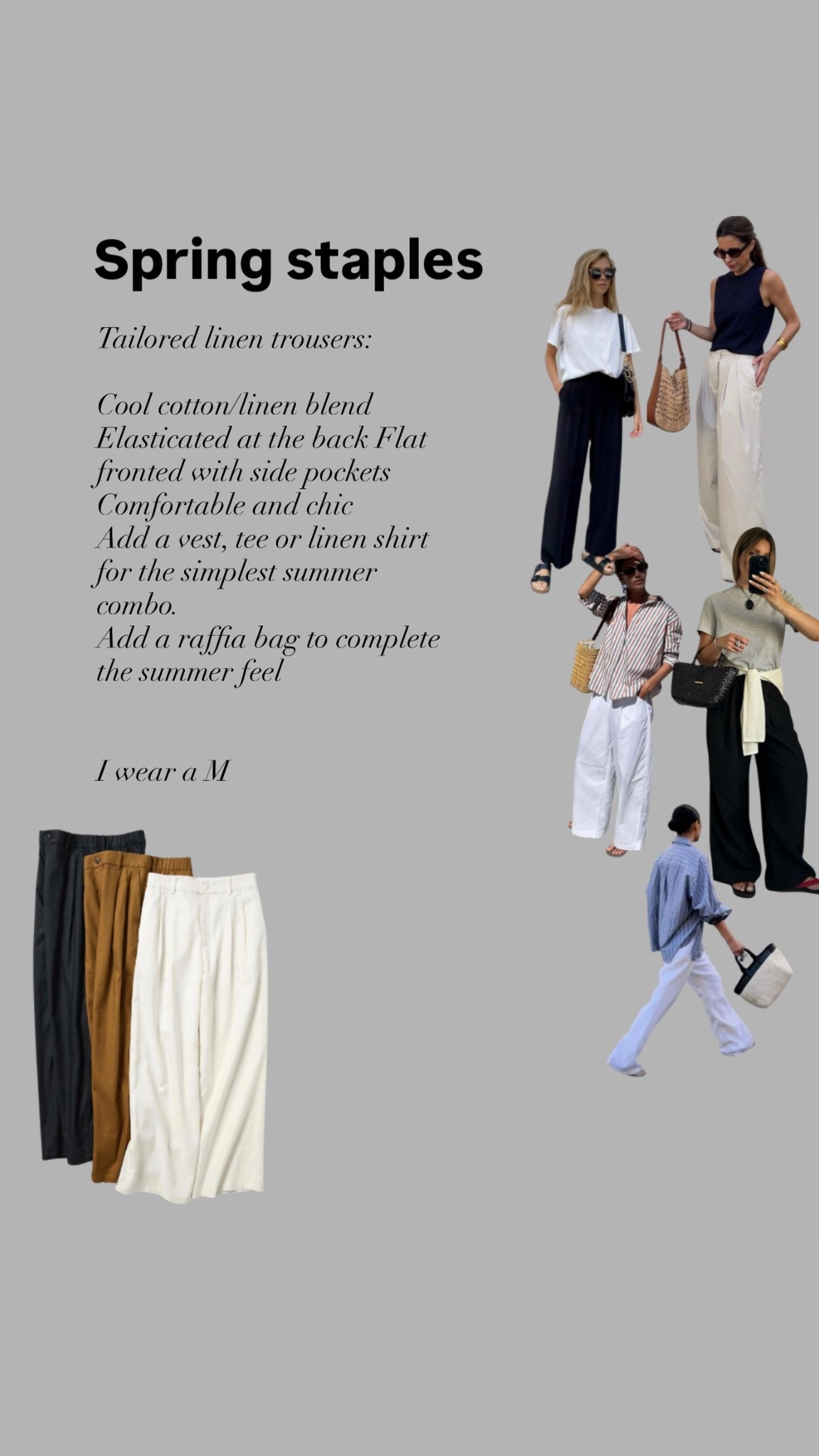 Tailored linen trousers are the smarter spring/summer option. Less baggy And they keep their shape better. They are the perfect summer work option and have a relaxed, effortless feel. I wear a M

#LTKuk #LTKstyletip #LTKspring