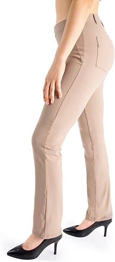 Yogipace,Belt Loops,Women's Petite/Regular/Tall Straight Leg Yoga Dress Pants | Amazon (US)