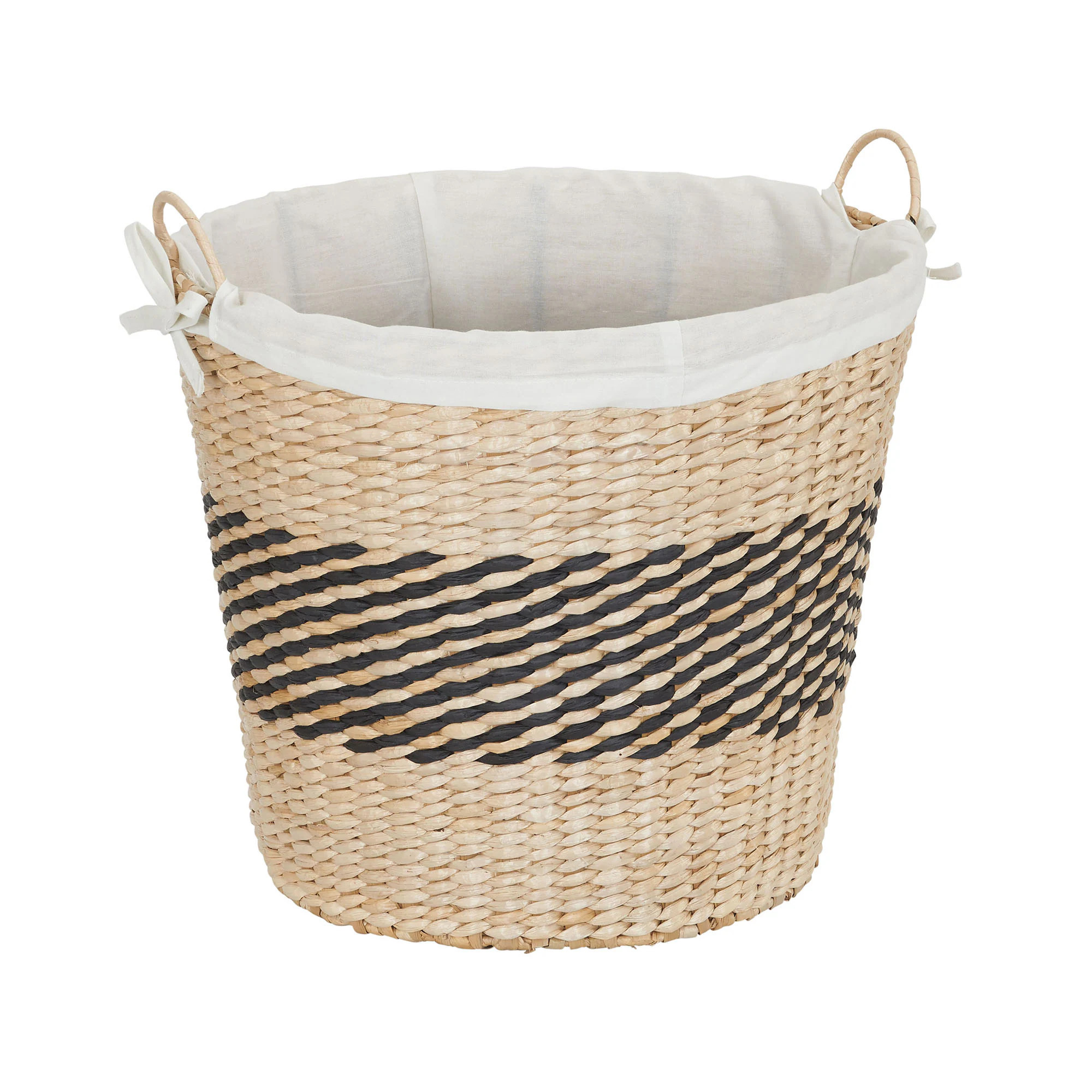 Household Essentials Woven Basket Decorative Basket with Handles and Cotton Liner Use for Storage Organization Laundry and More one_size | HHML-6733 | Lowe's