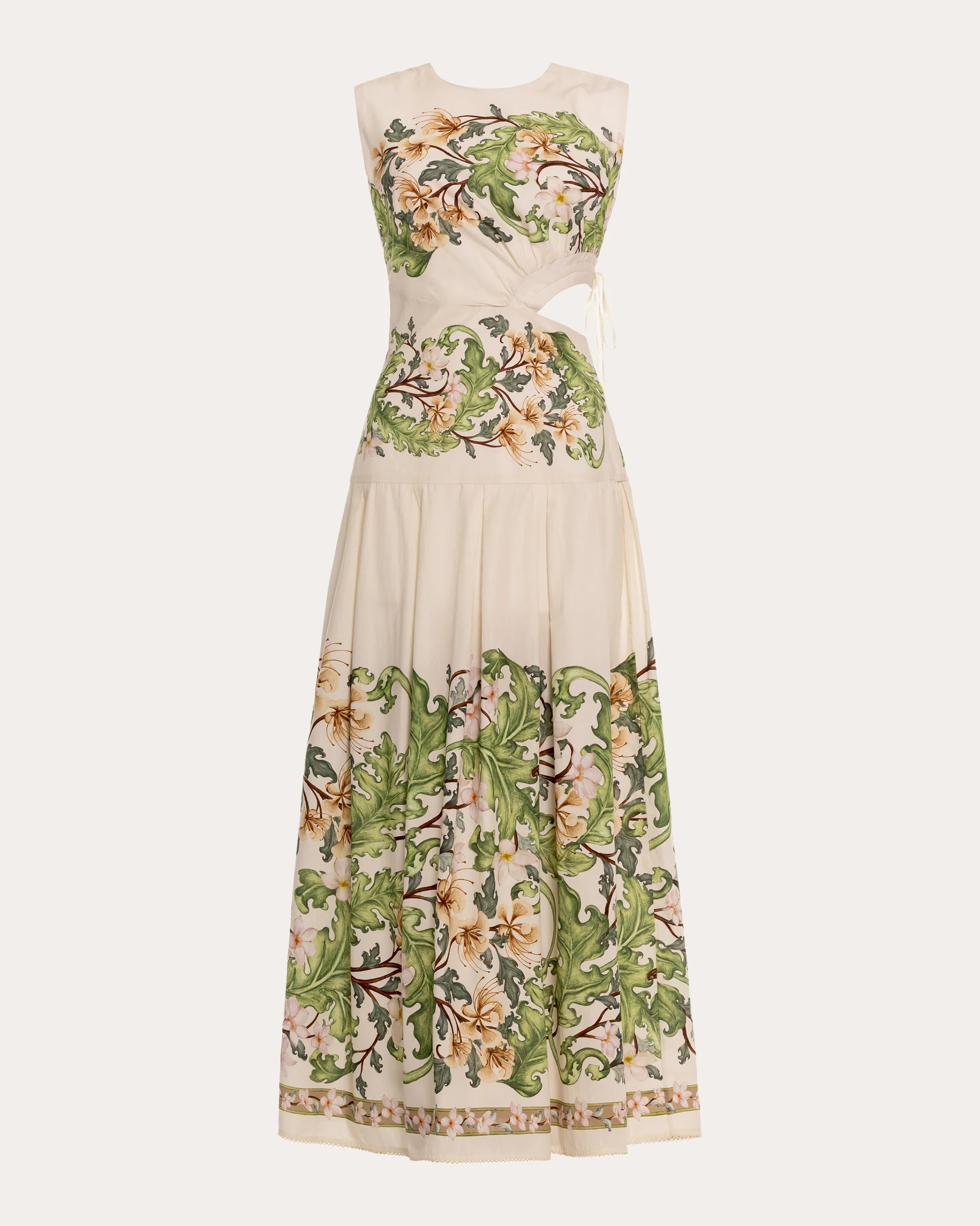 Otoño Anhelo Poplin Drop-Waist Midi Dress | Olivela