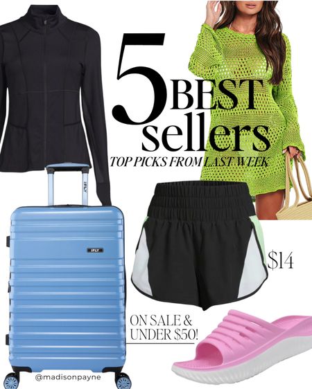 Last Week’s Best Sellers 🥰 Athletic Jacket is lightweight, great for traveling! Fits tts and currently On Sale! Crochet Cover-Up comes in several additional colors, fits tts. Athletic Shorts are only $14 at Walmart! Recovery Slides are from Amazon, come in multiple colors, super comfy! iFLY luggage is currently on sale for under $50! It also comes in a 2 & 3-piece set, multiple sizes

#LTKFind #LTKSeasonal #LTKstyletip