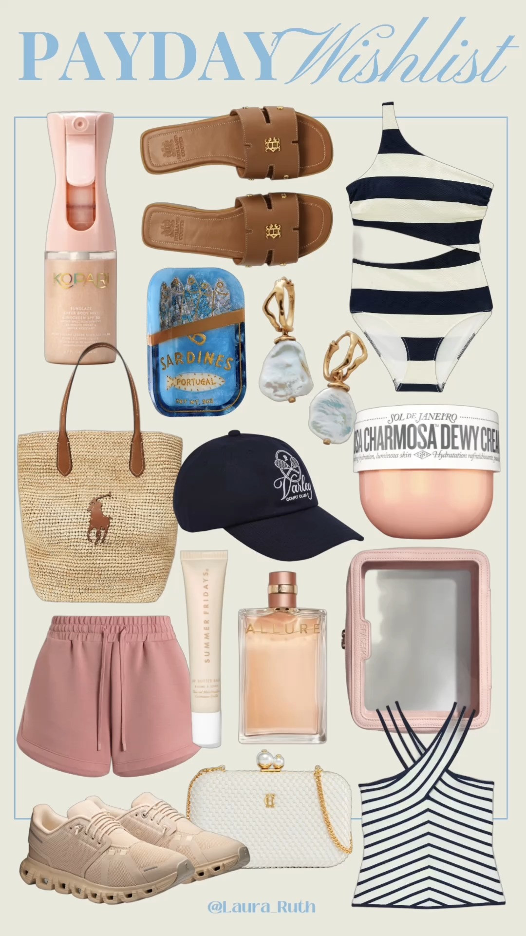 Currently on my Payday Wishlist: easy neutrals, beachy textures, and a few luxe beauty staples to elevate everyday moments. Think striped swimwear, woven totes, comfy sets, and all of the glowy skincare.

 

 #LTKuk #LTKsummer #LTKtravel