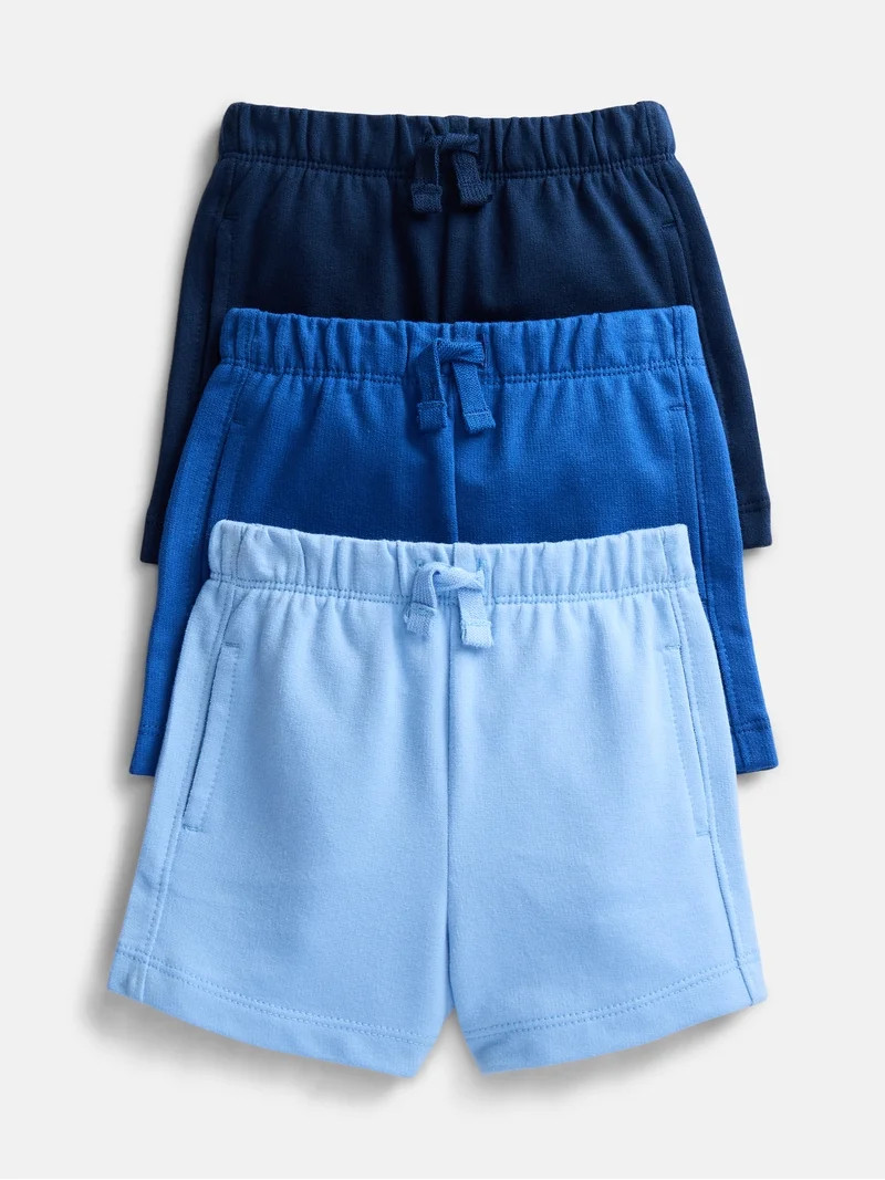 Wonder Nation Baby Boys French Terry Shorts, 3-Pack, Sizes 0-24 Months | Walmart (US)