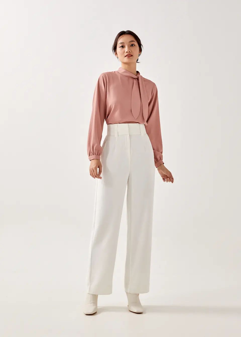 Buy Paulette Ribbon Tie Blouse @ Love, Bonito | Shop Women's Fashion Online | Shop New Arrivals O... | LOVEBONITO SINGAPORE PTE LTD