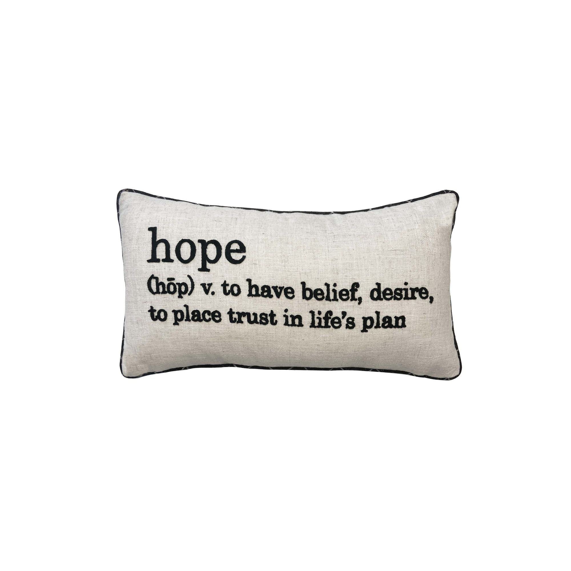 Mainstays Decorative Throw Pillow, Hope, Oblong, Ivory/black, 12''x22'', 1Pack | Walmart (US)
