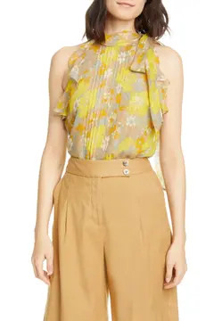 Dali Metallic Stripe Silk Tank | Nordstrom