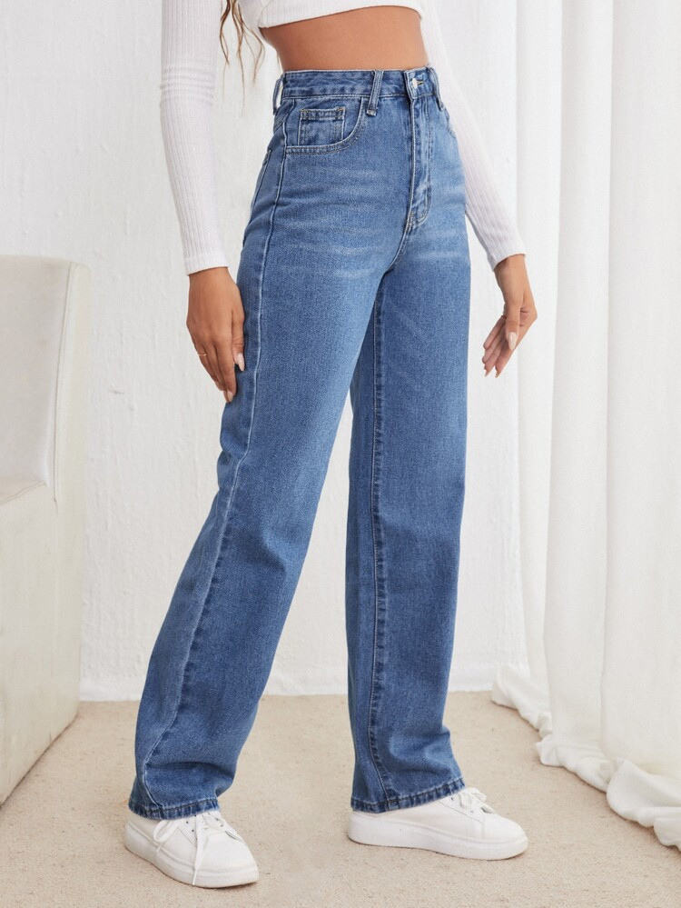 High Waisted Straight Leg Jeans | SHEIN