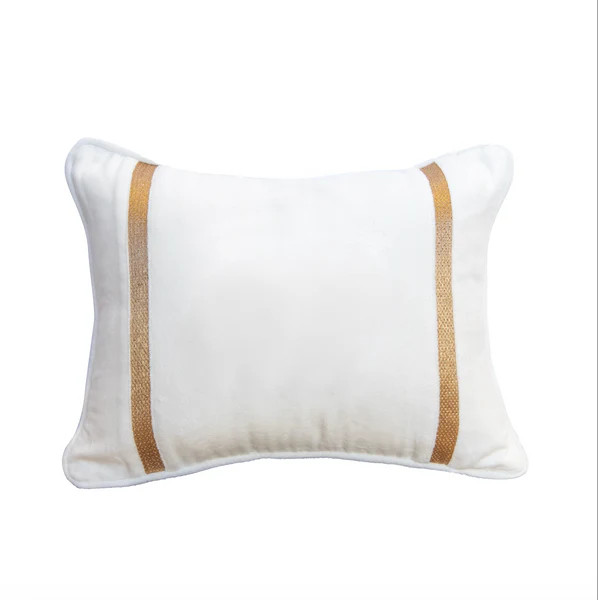 Custom White Velvet Pillow With Trim | Fig and Dove