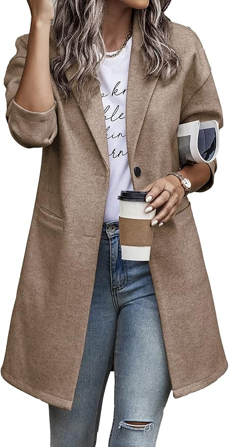 PRETTYGARDEN Women's 2023 Plaid Shacket Jacket Casual Button Wool Blend Winter Tartan Trench Coat... | Amazon (US)