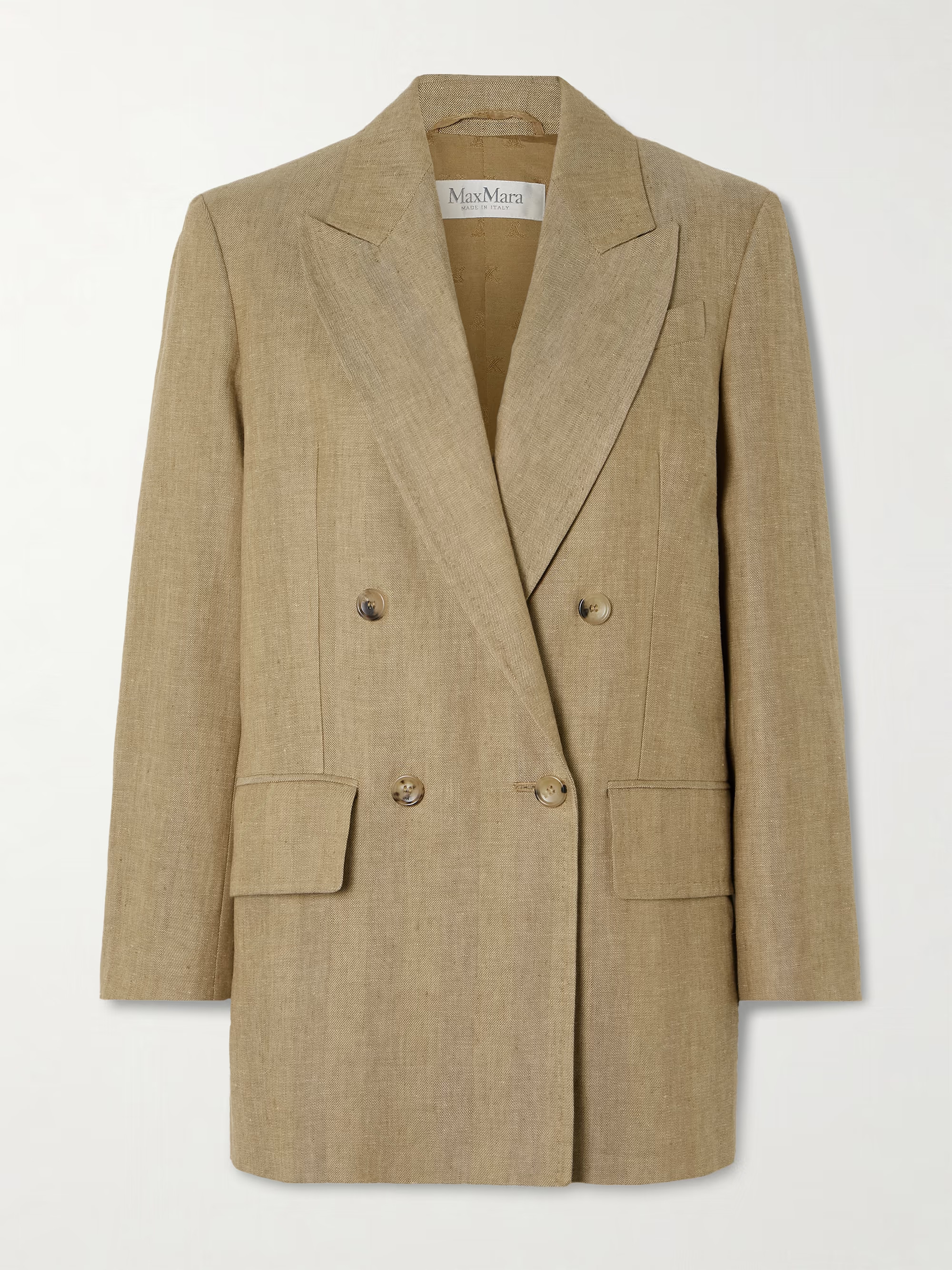Gerla double-breasted herringbone linen blazer | NET-A-PORTER (UK & EU)