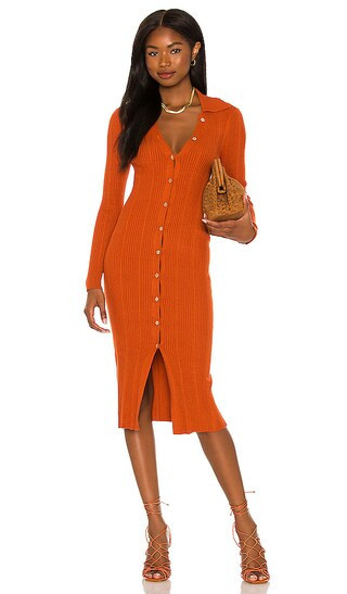 x REVOLVE Carmen Knit Dress in Spiced Amber | Revolve Clothing (Global)