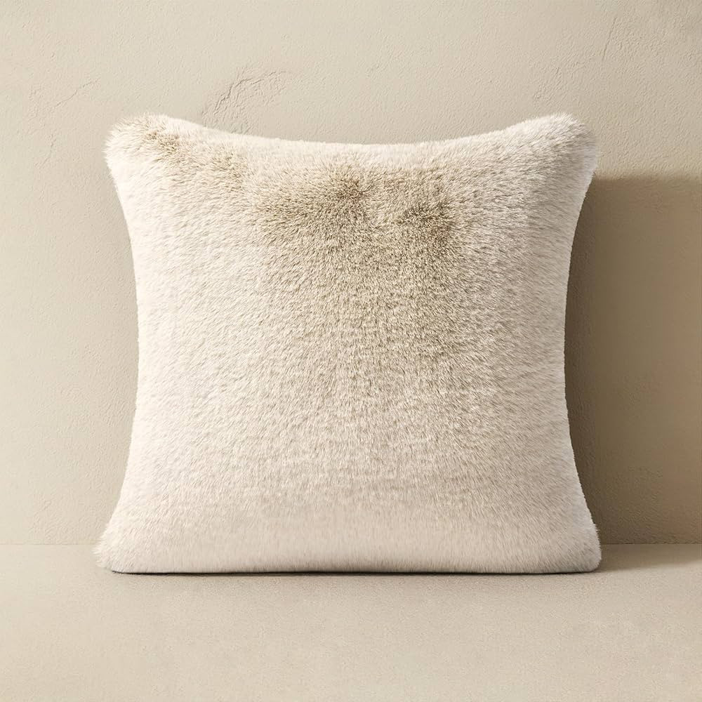 Luxury Soft Faux Chinchilla Fur Throw Pillow Cover 1 Piece, Decorative Plush Fluffy Cozy Mink Pil... | Amazon (US)