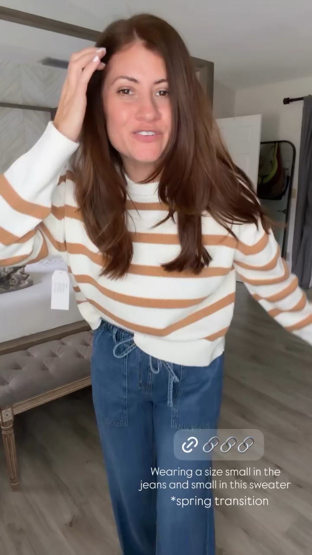Wearing a size small in the jeans and small in this sweater *spring transition