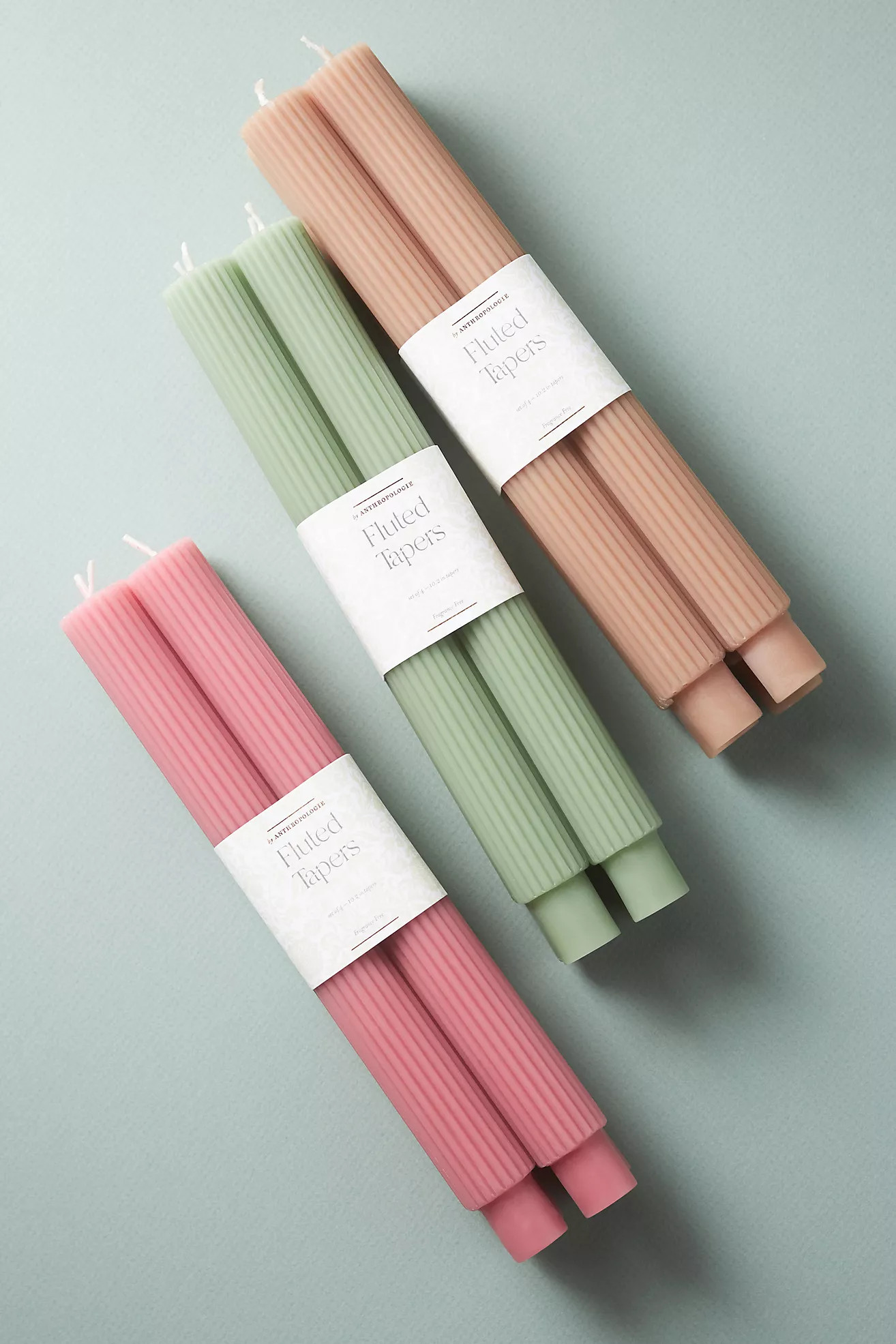 Fluted Taper Candles, Set of 4 | Anthropologie (US)