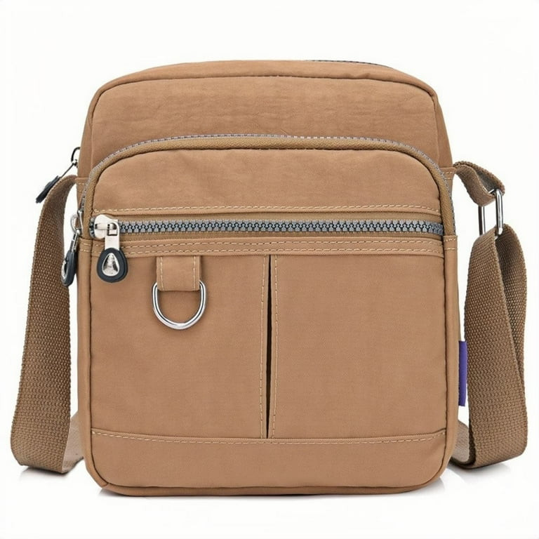 Xeie Thuk Women's Simple Nylon Multi Pocket Solid Color Casual Crossbody Bag Crossbody Bag | Walmart (US)