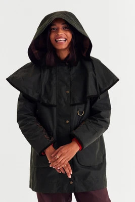 Barbour x Balzac Paris Manon Khaki and Leopard Jacket | Balzac Paris UK
