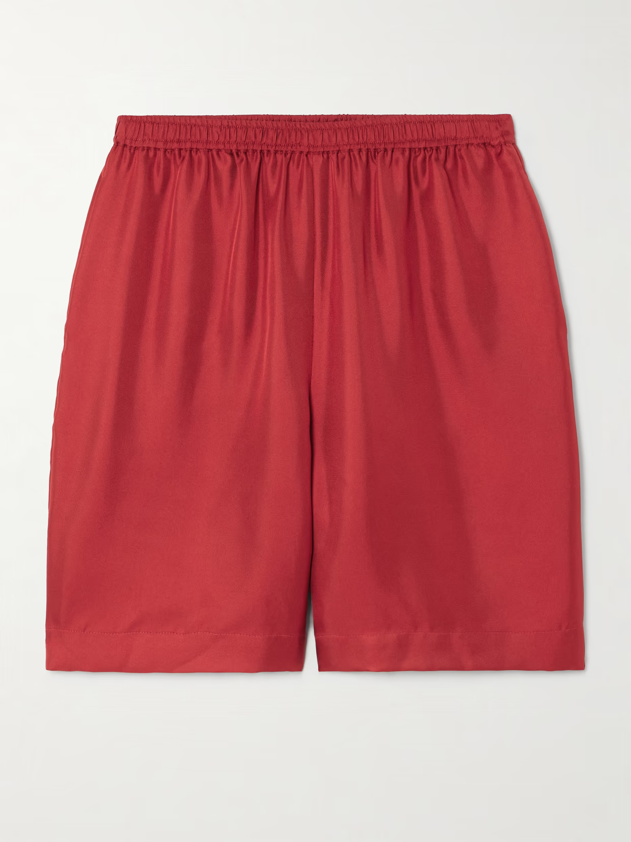 Loulou de Saison - Zinia Silk-twill Shorts - Red | NET-A-PORTER (US)