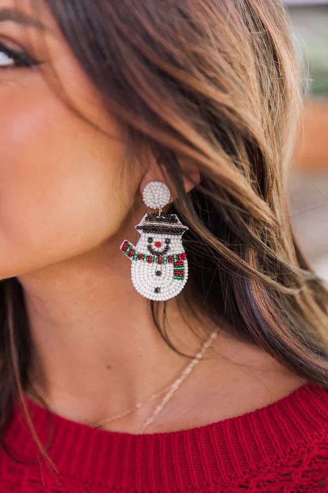 Today Begins Snowman Beaded Earrings | The Pink Lily Boutique