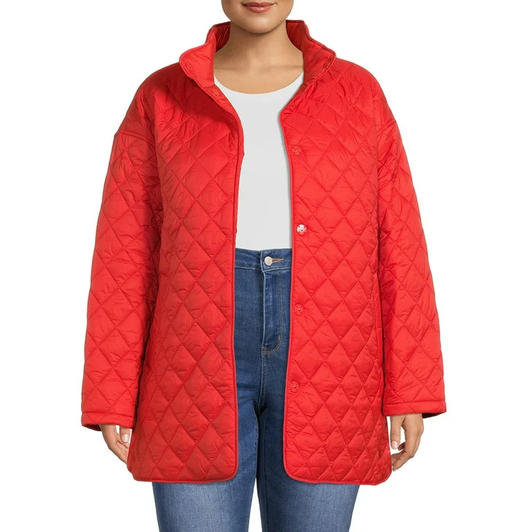 Time and Tru Women's and Plus Quilted Barn Coat | Walmart (US)