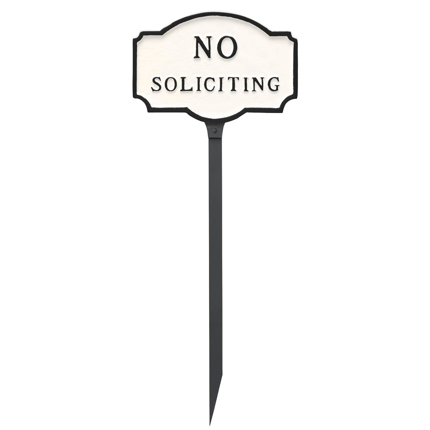 Petite Montague No Soliciting Statement Plaque Sign with Lawn Stake | Wayfair North America