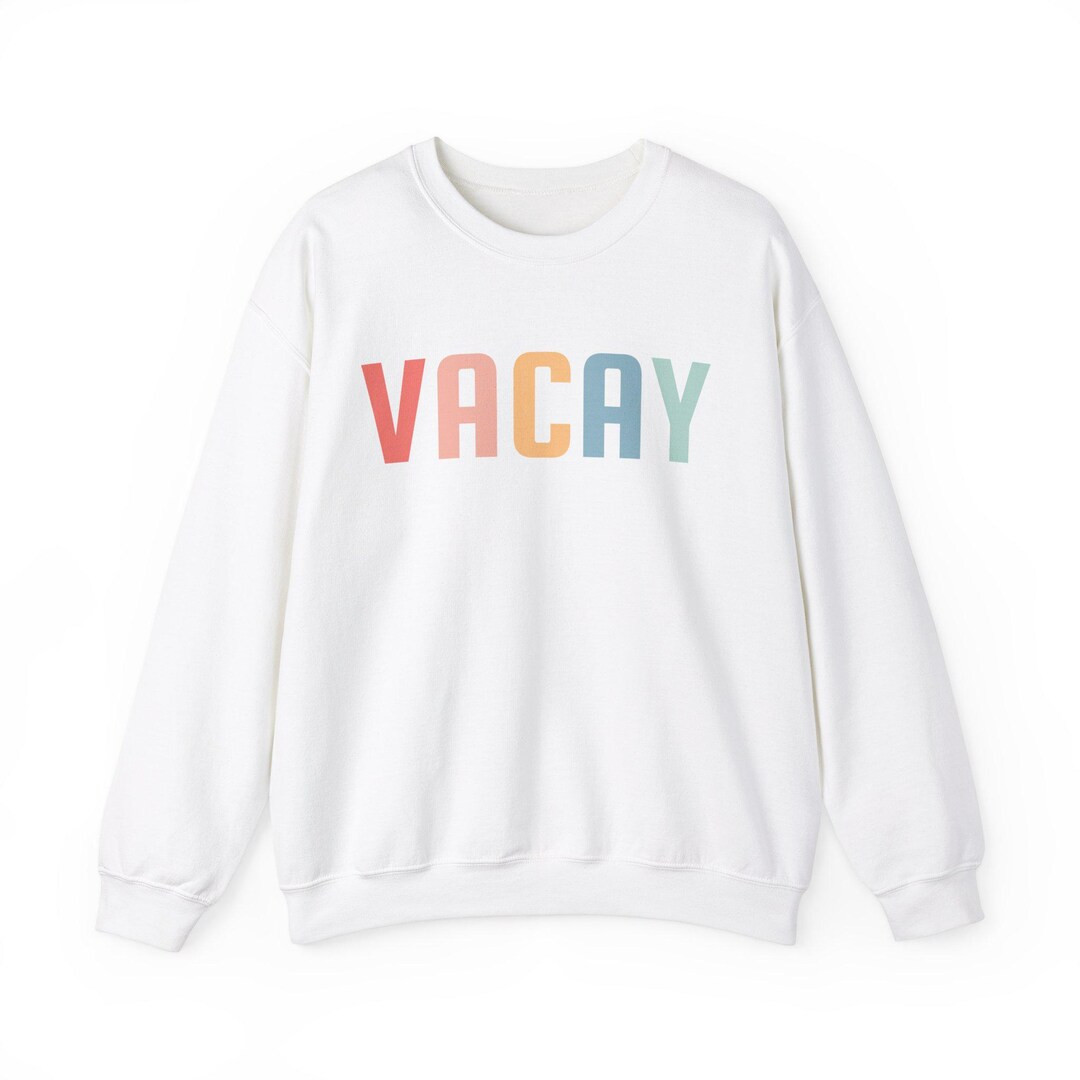 Vacay Sweatshirt, Summer Sweater, Cozy Vacation Pullover, Beachwear, Minimalistic - Etsy | Etsy (US)